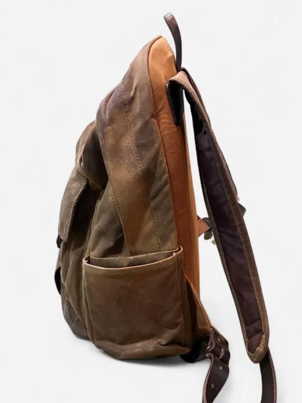 Thursday Boot Co Waxed Canvas Leather Adventurer Backpack Brown $295 MSRP